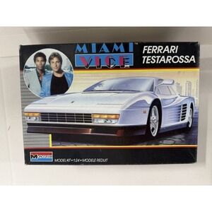 Vintage Monogram Miami Vice Ferrari Testarossa 1/24 Scale Model Kit Open Box